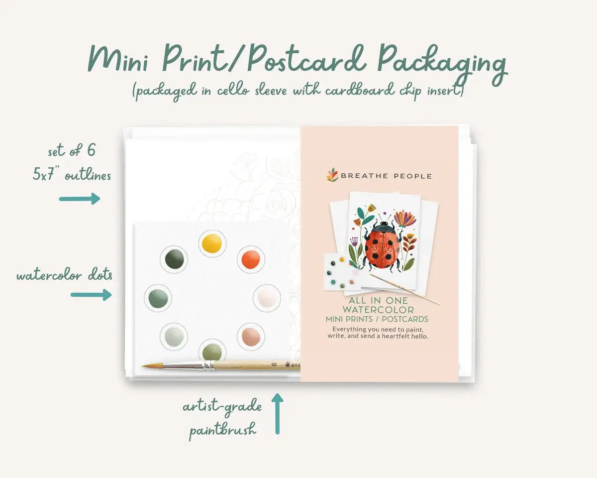Desert Blooms - All in One Watercolor Postcards Paint Set