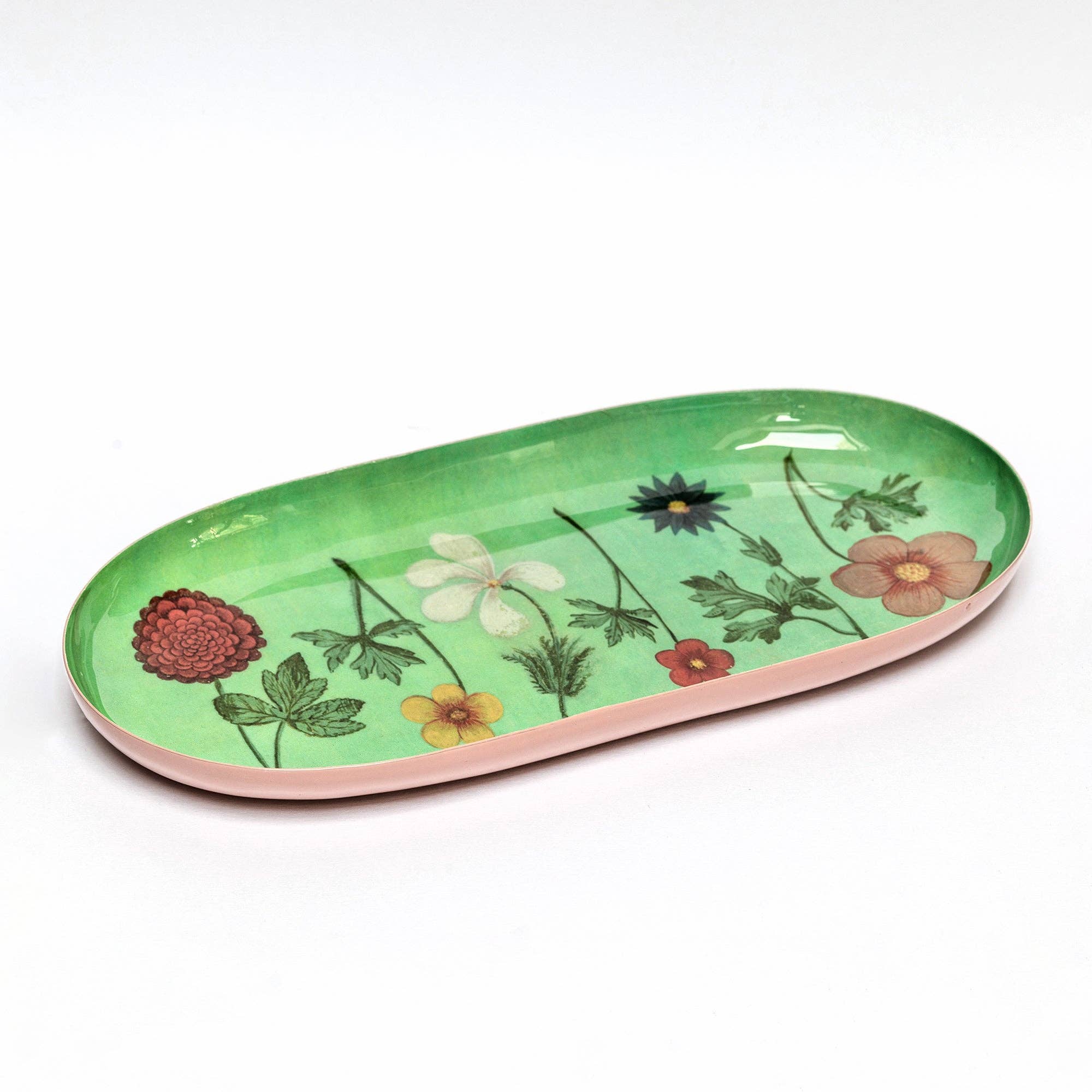 Festival of Flowers - An Oval Enamel Tray