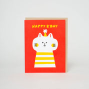 Birthday Kitty Letterpress Greeting Card