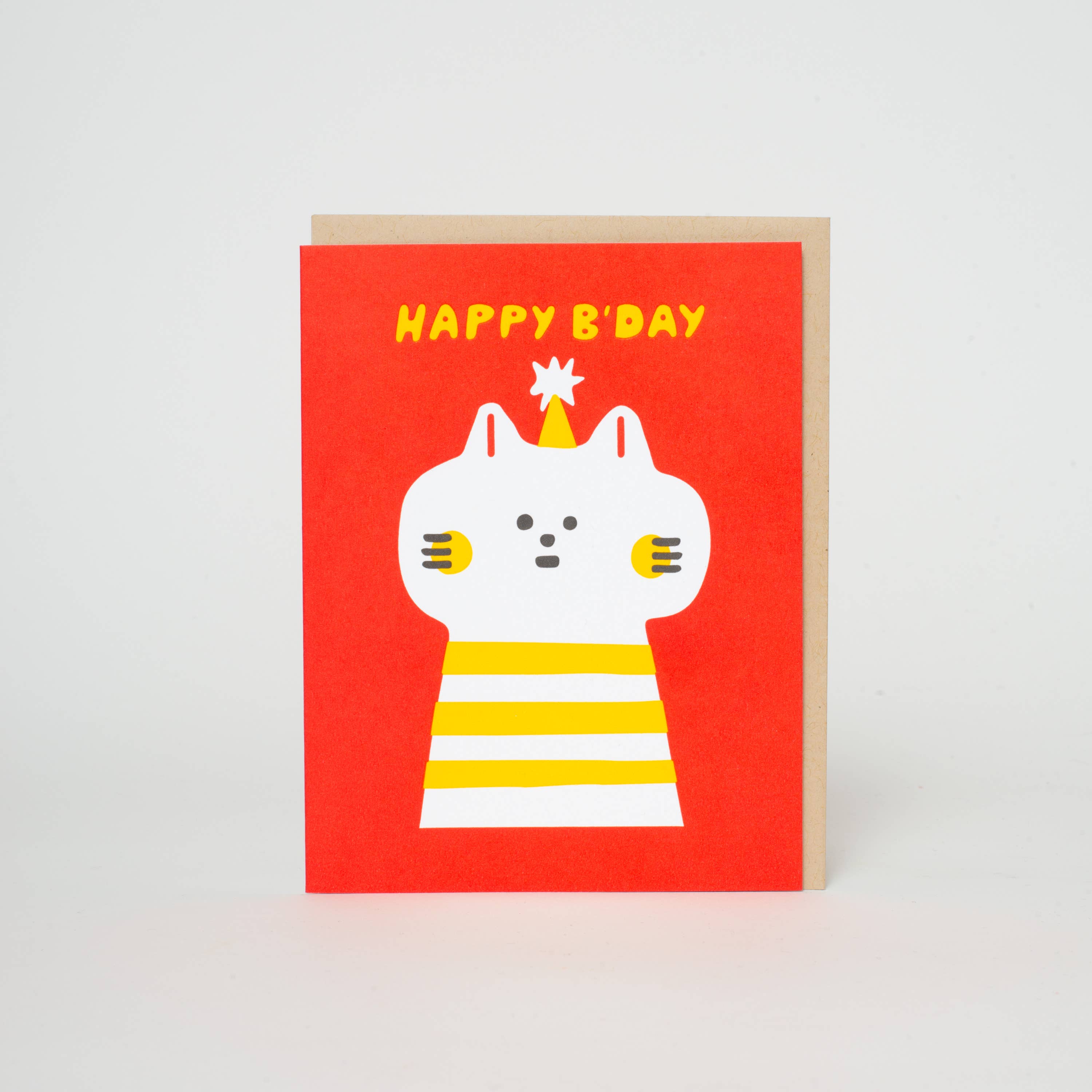 Birthday Kitty Letterpress Greeting Card