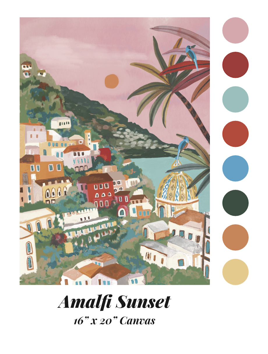 Amalfi Sunset Paint by Numbers