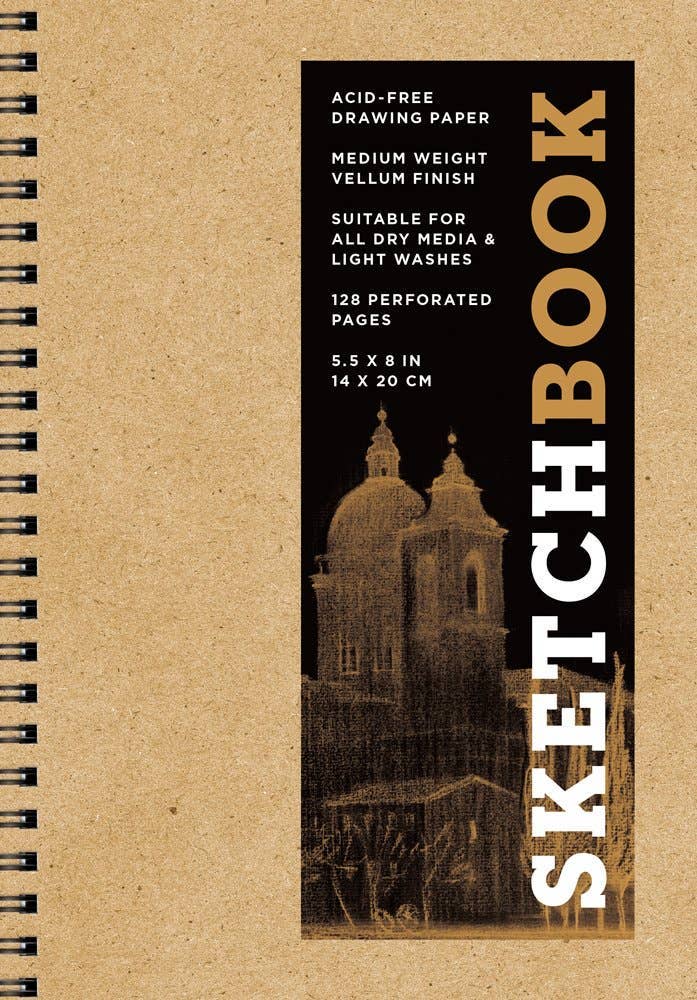 Small Sketchbook 5.5 x 8"-  Spiral Hardcover (Kraft)