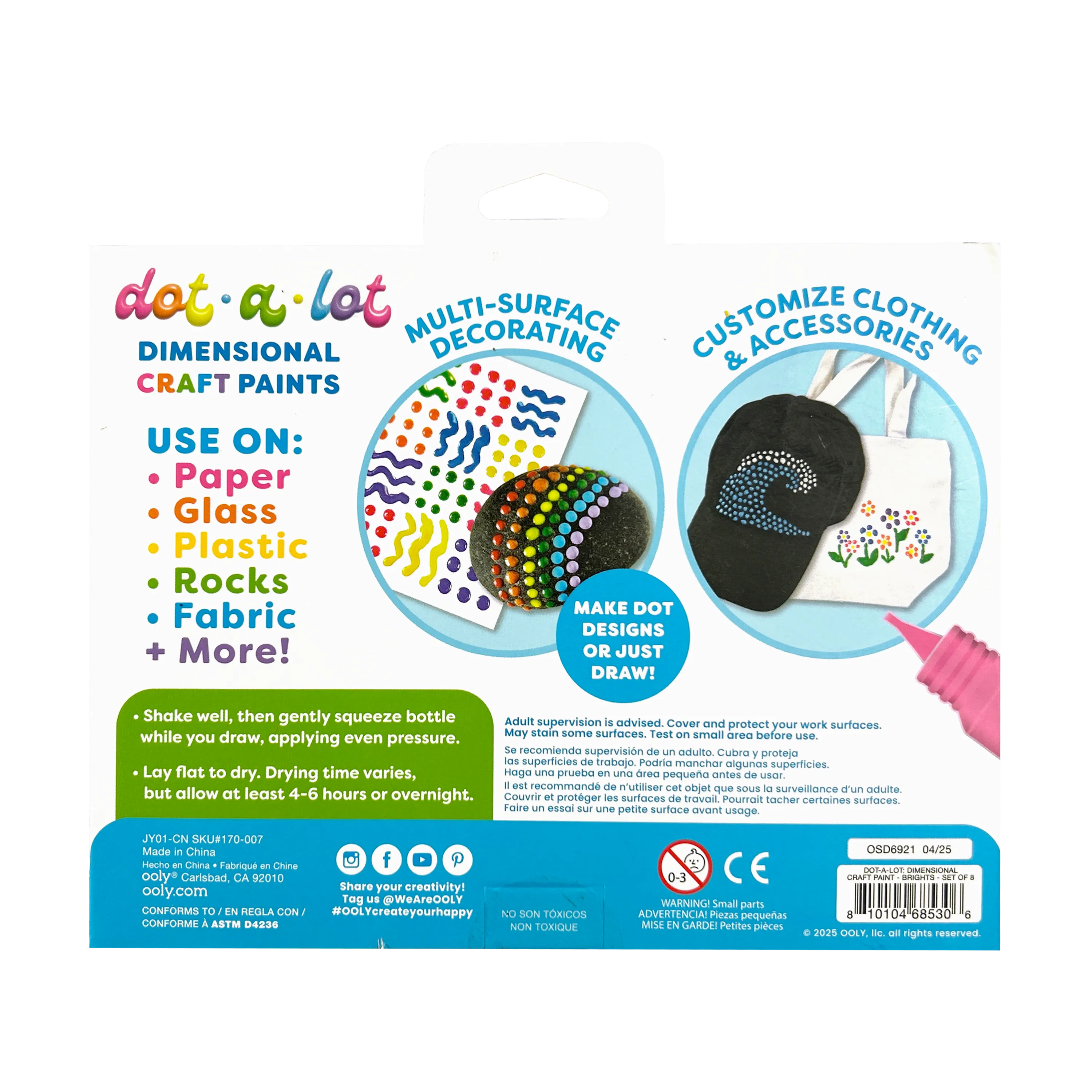 Dot-A-Lot: Dimensional Craft Paint - Bright (Set of 8)