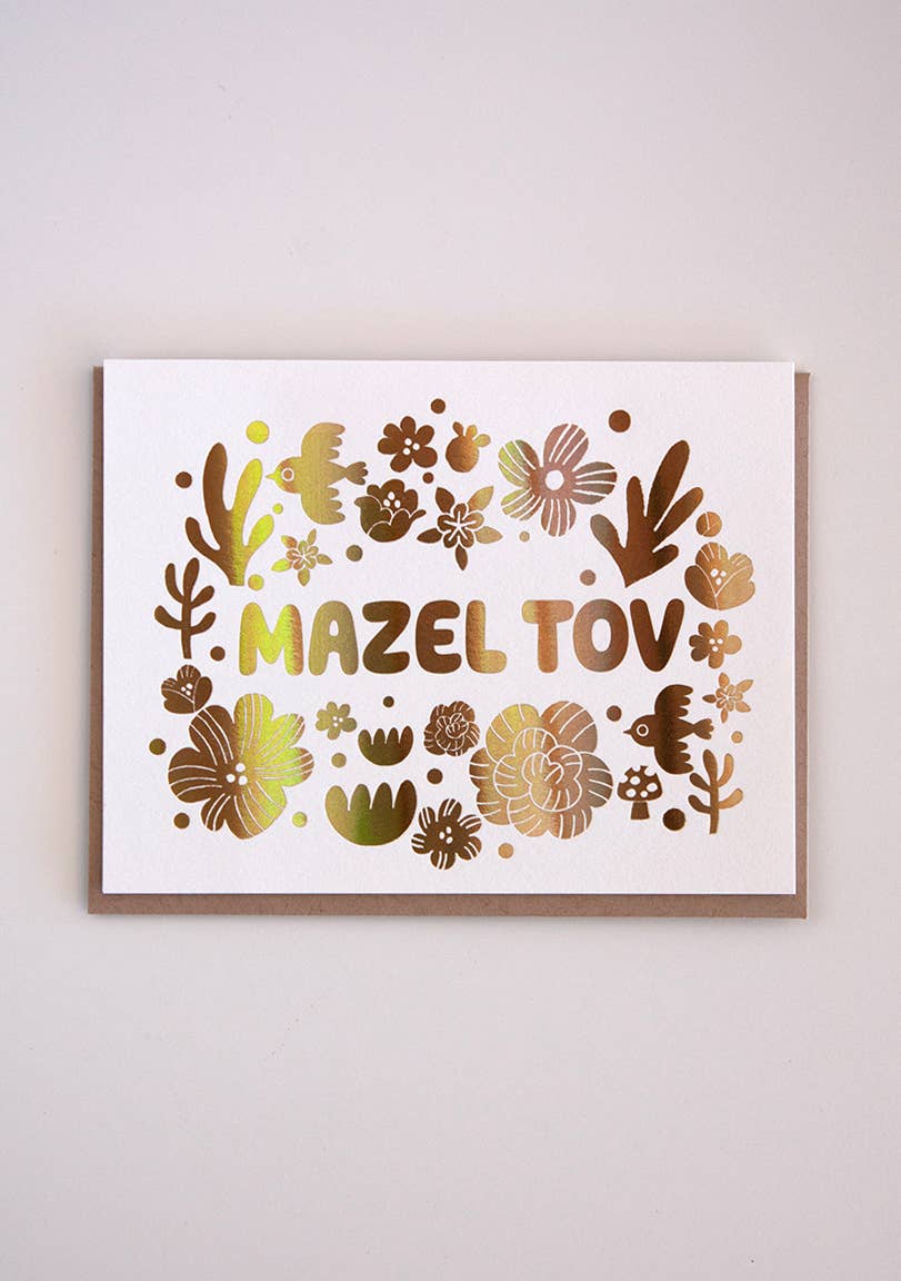 Mazel Tov Birds & Flowers Card