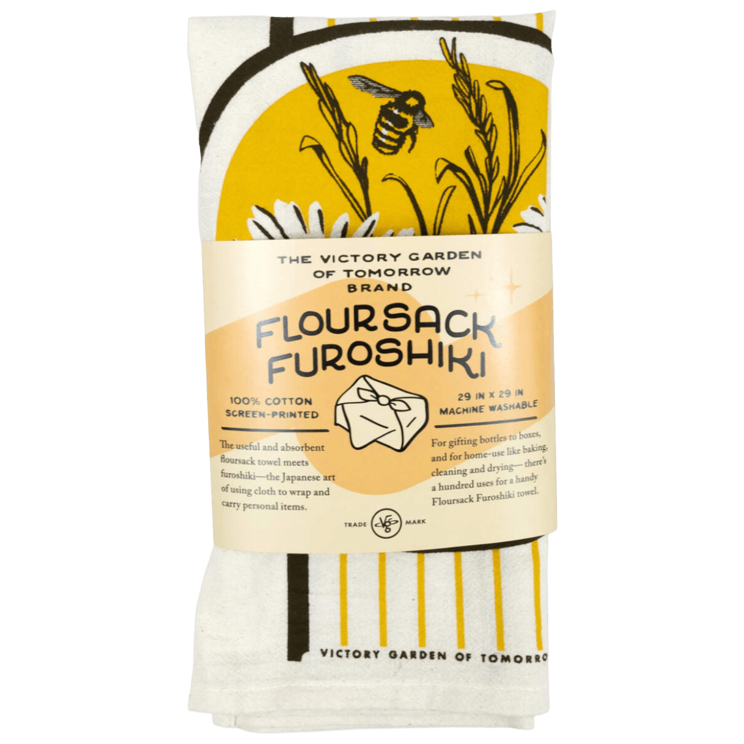 Floursack Furoshiki packaging with yellow and black design.