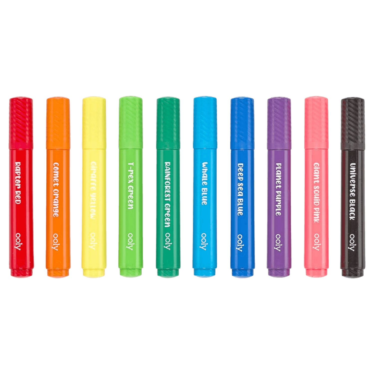 Set of colorful markers with visible brand name.