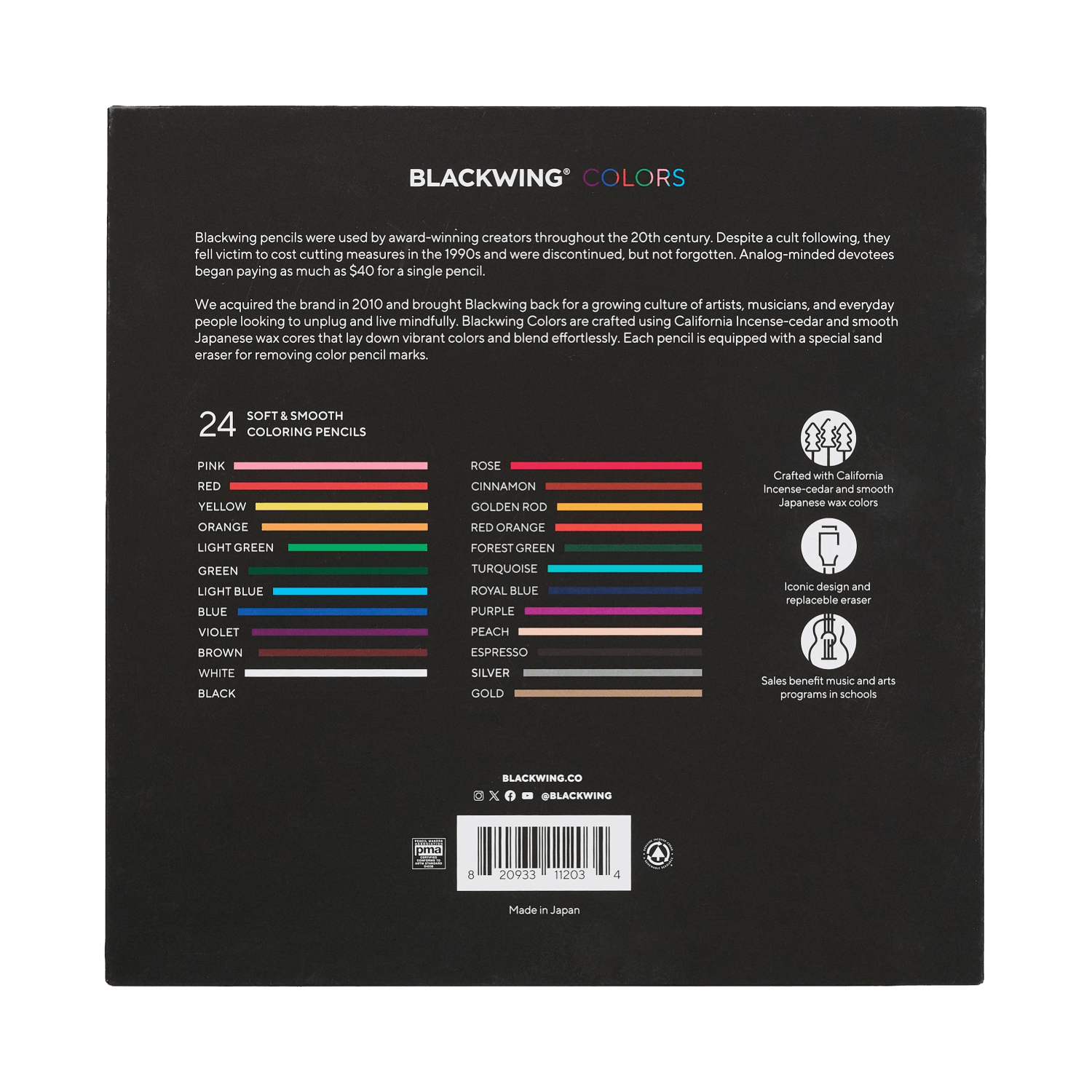 Blackwing Colors, Set of 24 | Colored Pencils