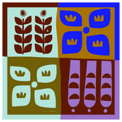 Botanical Colorblock | 100% Silk Scarf