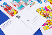 Eraser Arrangement No. 4 Postcard by Lisa Congdon