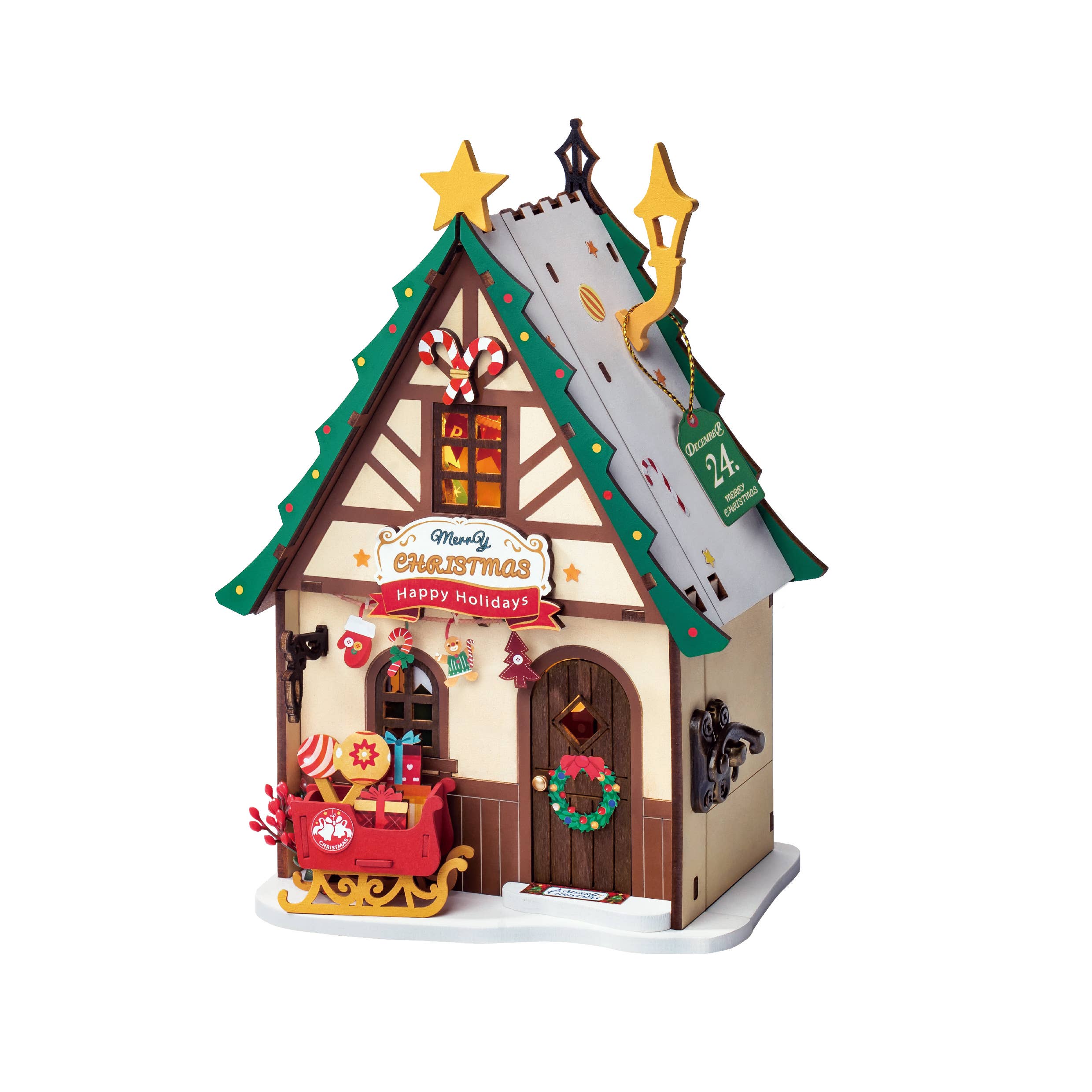 Twinkling Christmas House: DIY Miniature House Kit