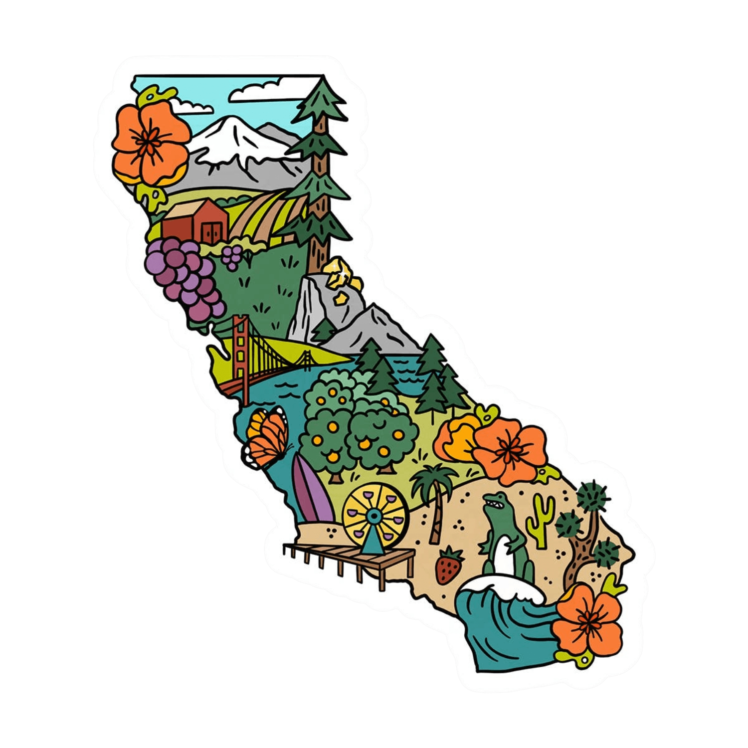 California State Landmarks II | Sticker
