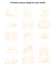 Landscape-Themed Watercolor Coloring Book