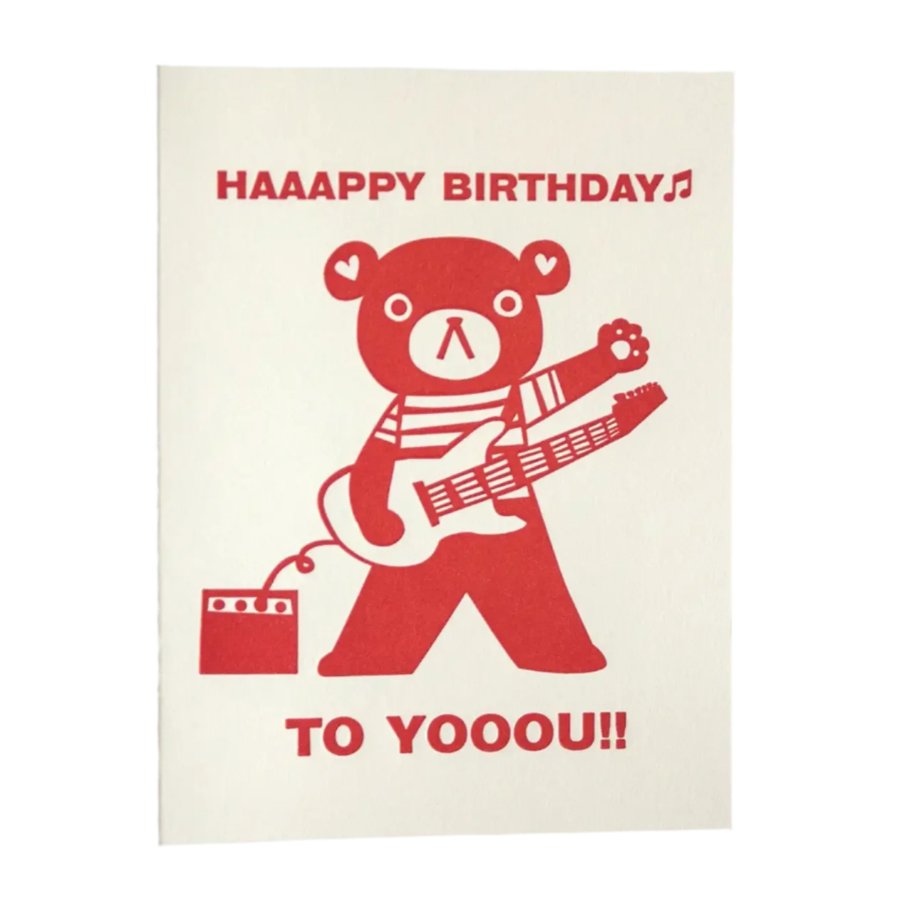Rockin' Birthday Letterpress Greeting Card by Fugu Fugu