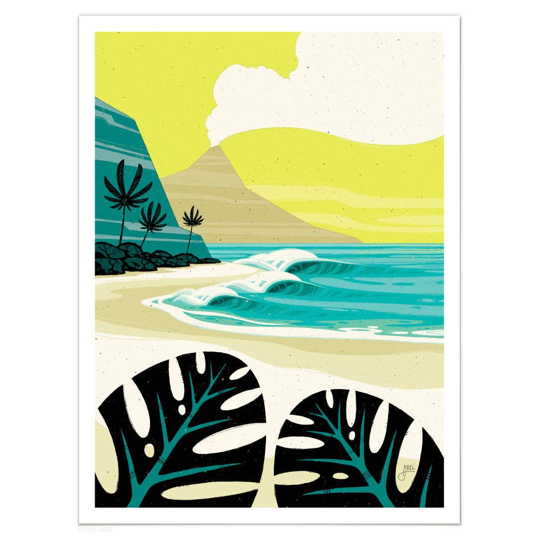 Coconut Volcano - 9x12 Giclee Print