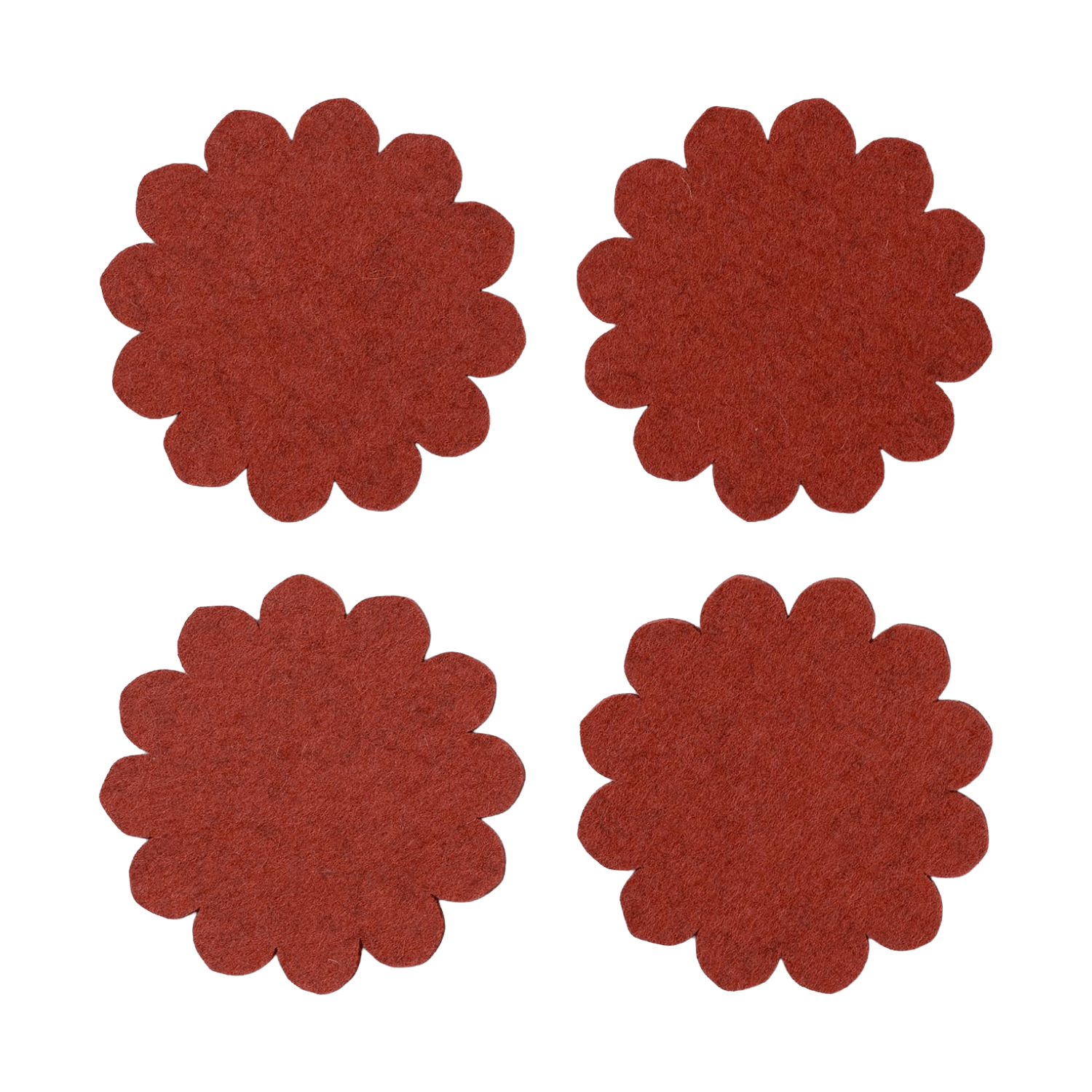 Mahogany Crest | Merino Wool Coaster Set