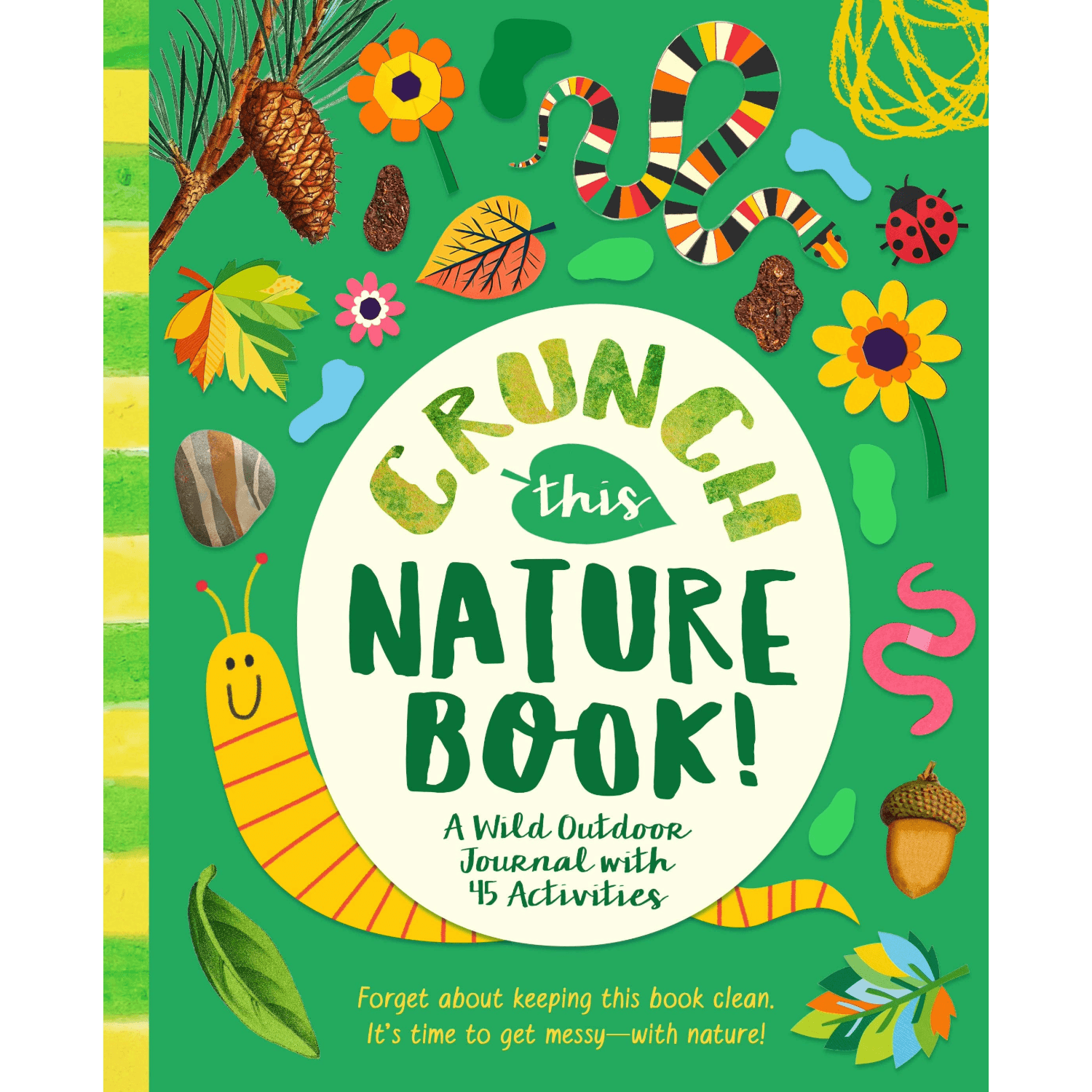 Cover of 'Grunge This Nature Book!' with colorful nature-themed illustrations on a green background.