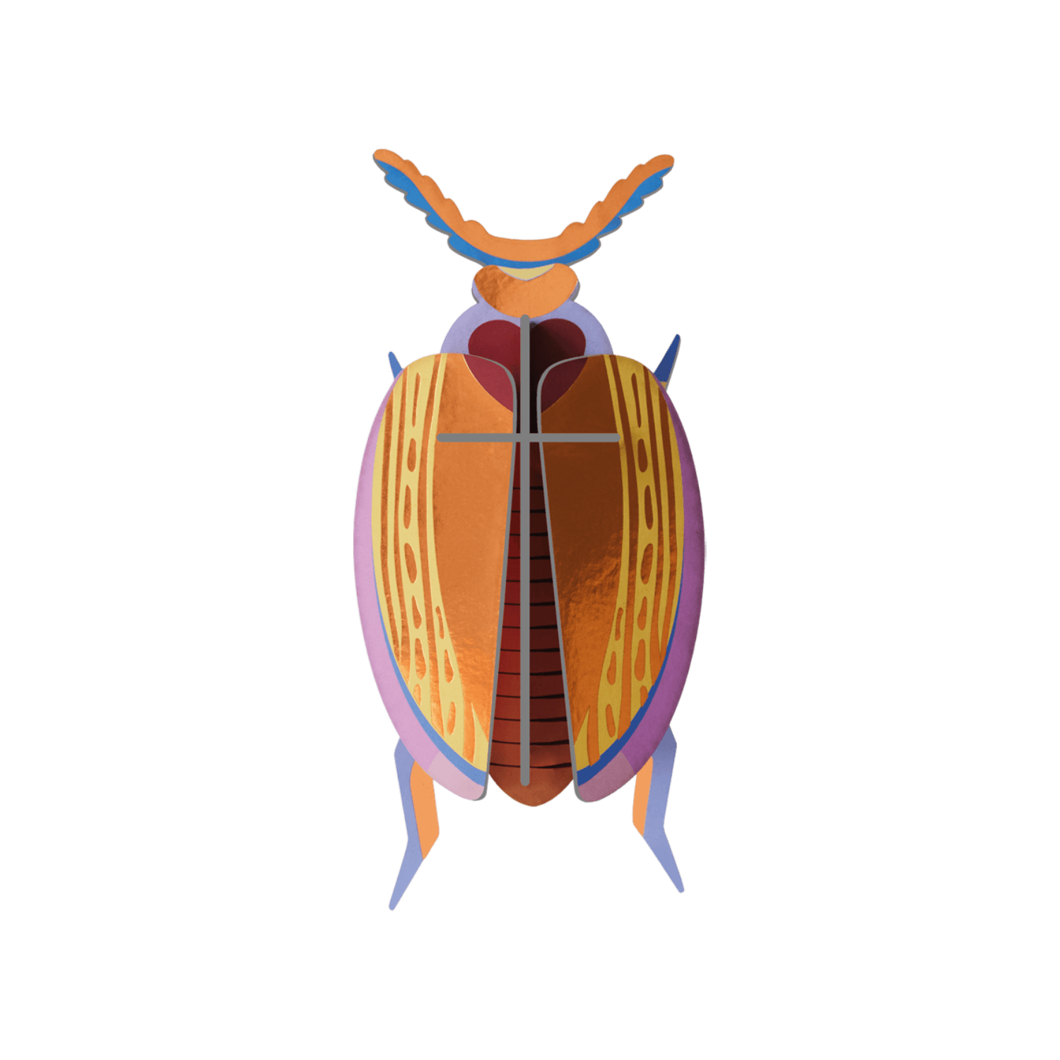 Colorful beetle-shaped paper figurine. 
