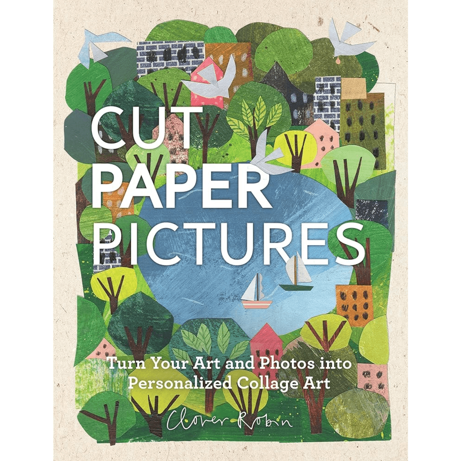 Book cover of 'Cut Paper Pictures' with colorful illustrations and text.