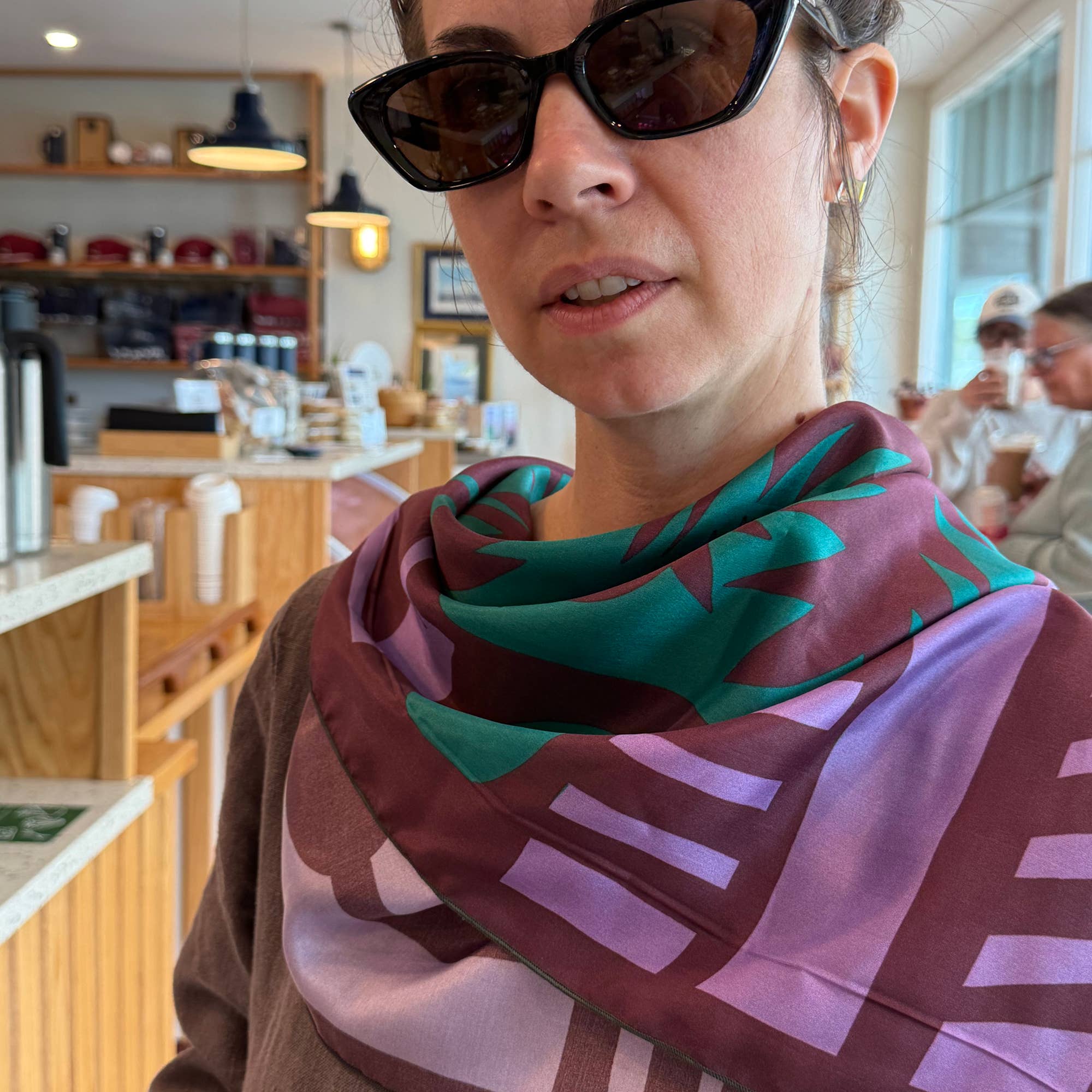 Wild Thistle Purple & Green Silk Scarf