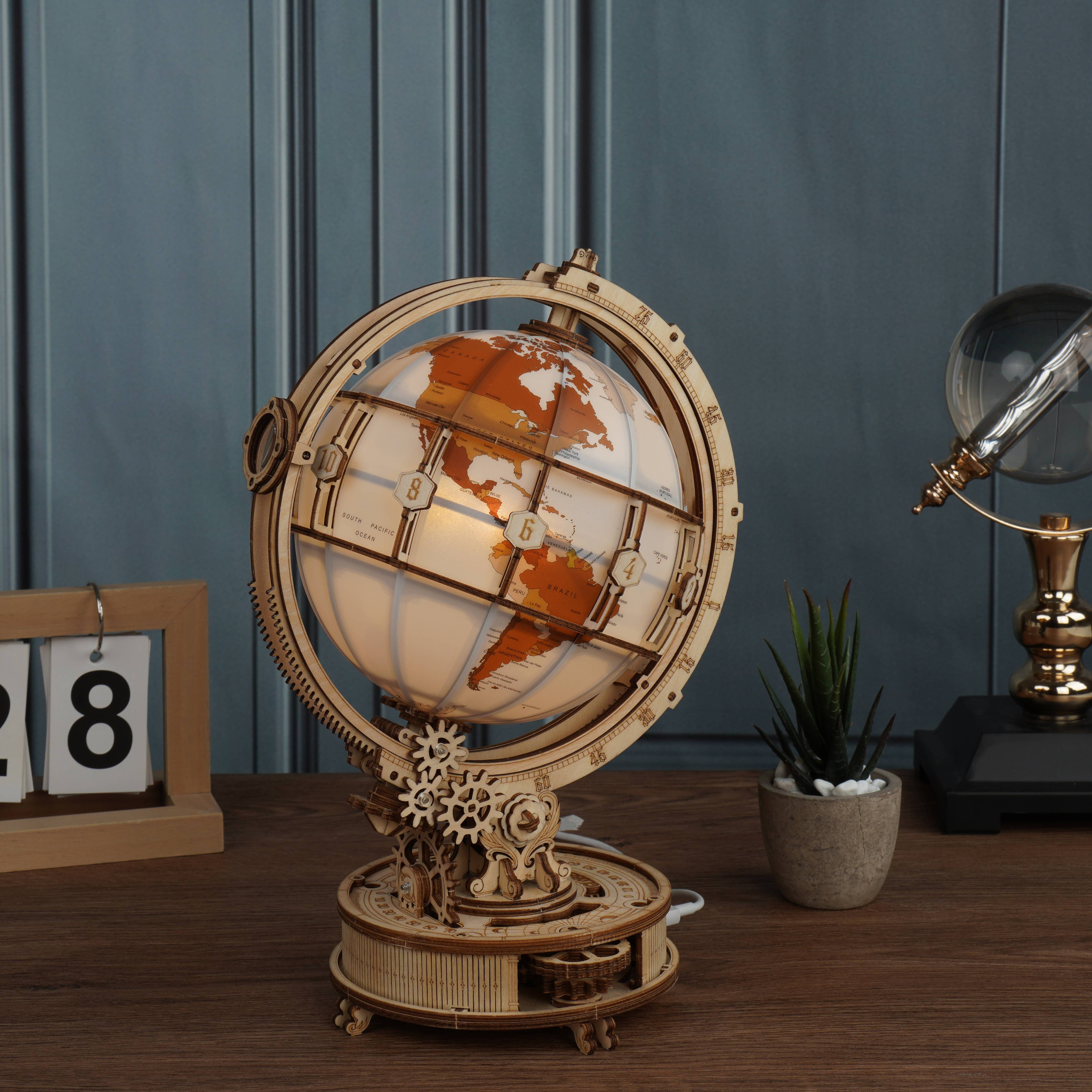 Luminous Globe: DIY Wooden Puzzle