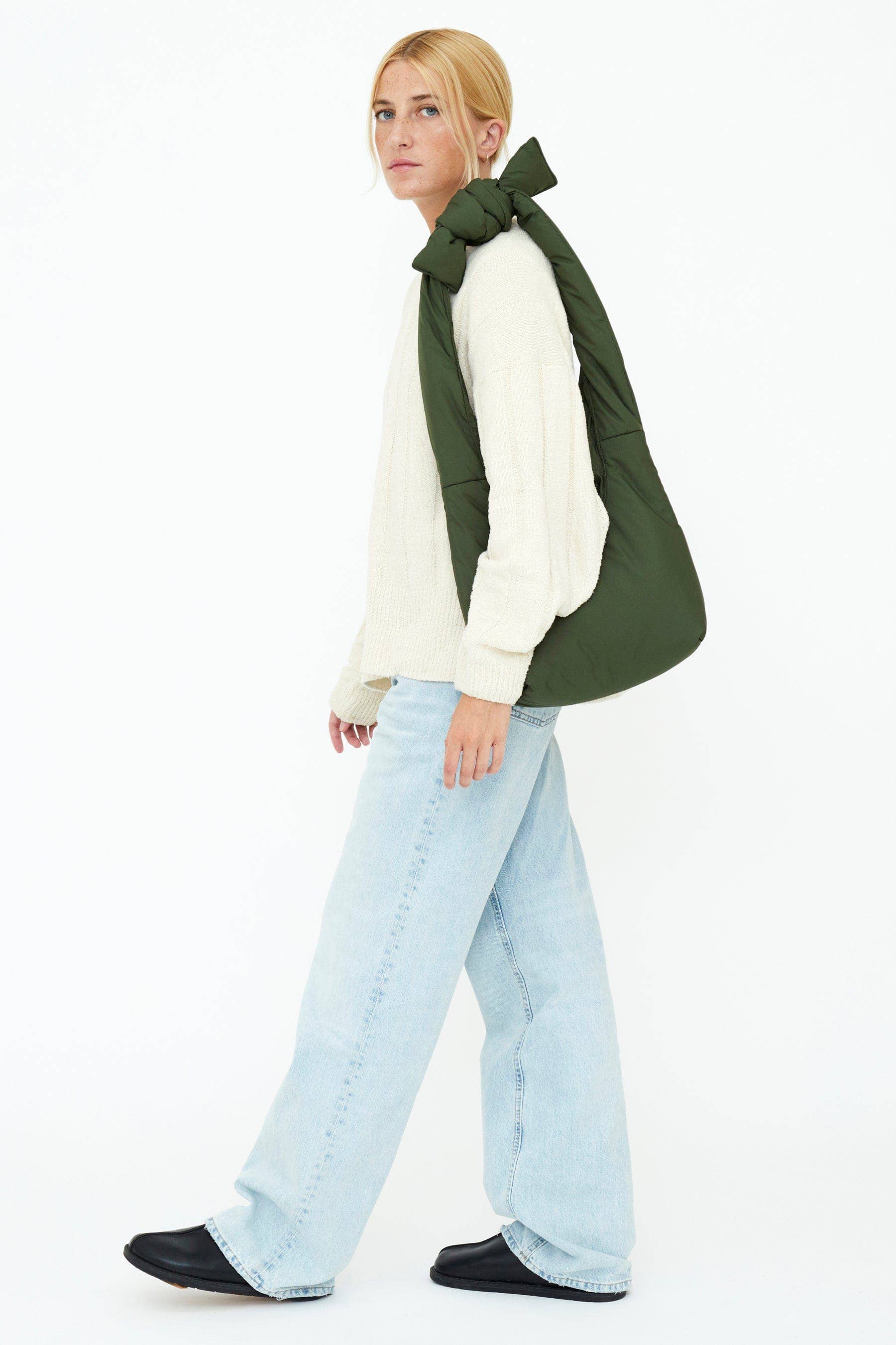 Biwa Puffy Shoulder Bag Mini Green