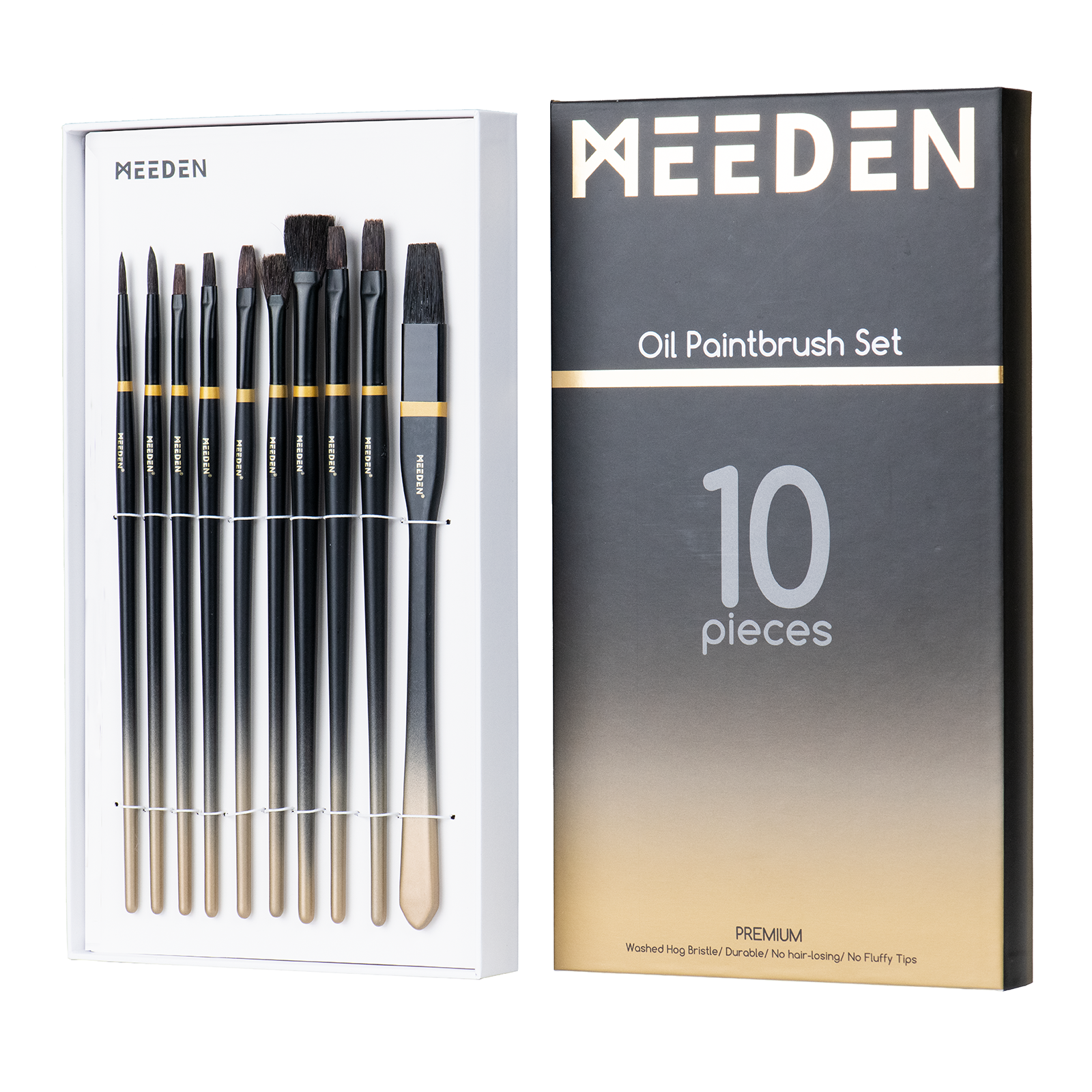 MEEDEN Professional Paint Brushes Set, 10 PCS