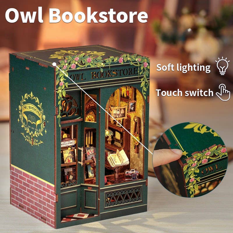 Owl Bookstore: DIY Book Nook Kit by Hands Craft