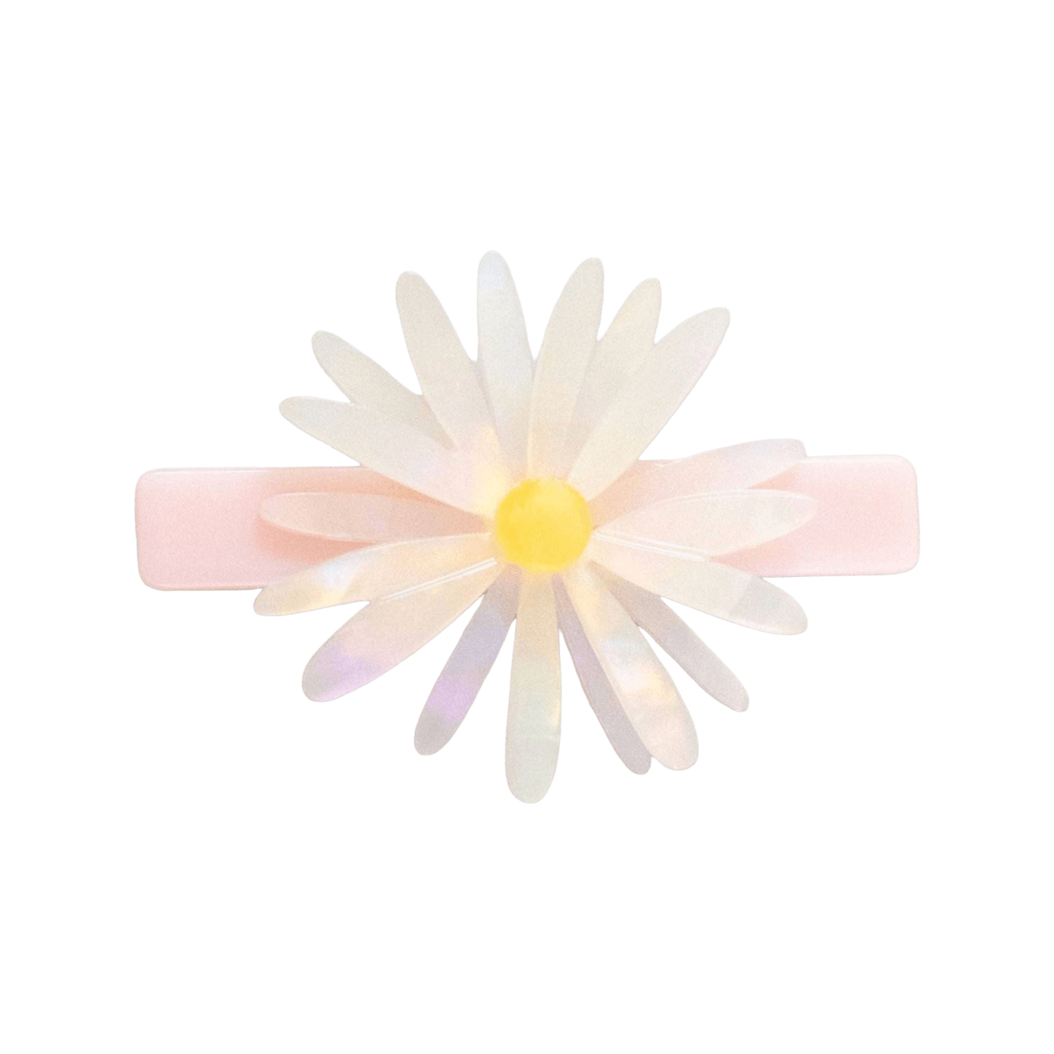 Floral hair clip with a pink barrette