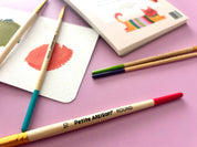 Kids Watercolor Paint Brush Set - 5 Wood Brushes