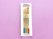 Kids Watercolor Paint Brush Set - 5 Wood Brushes