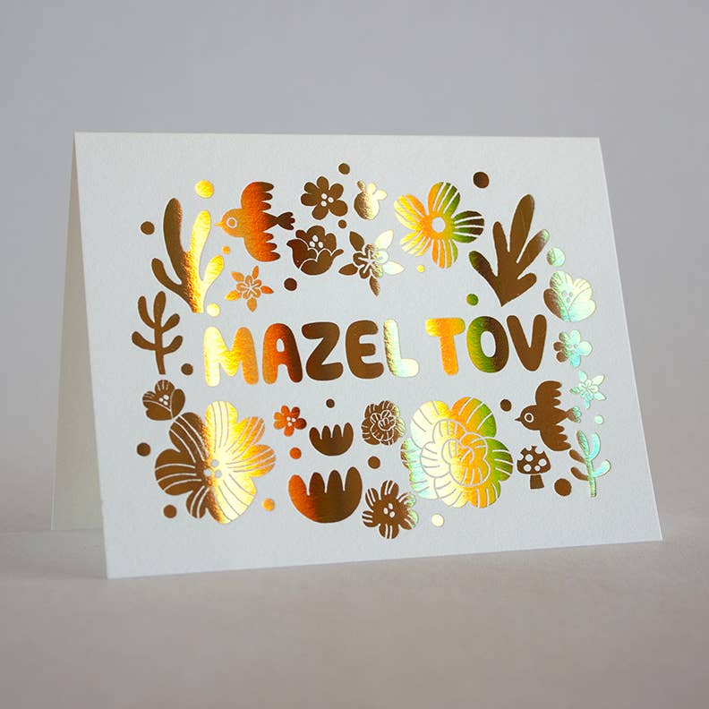 Mazel Tov Birds & Flowers Card