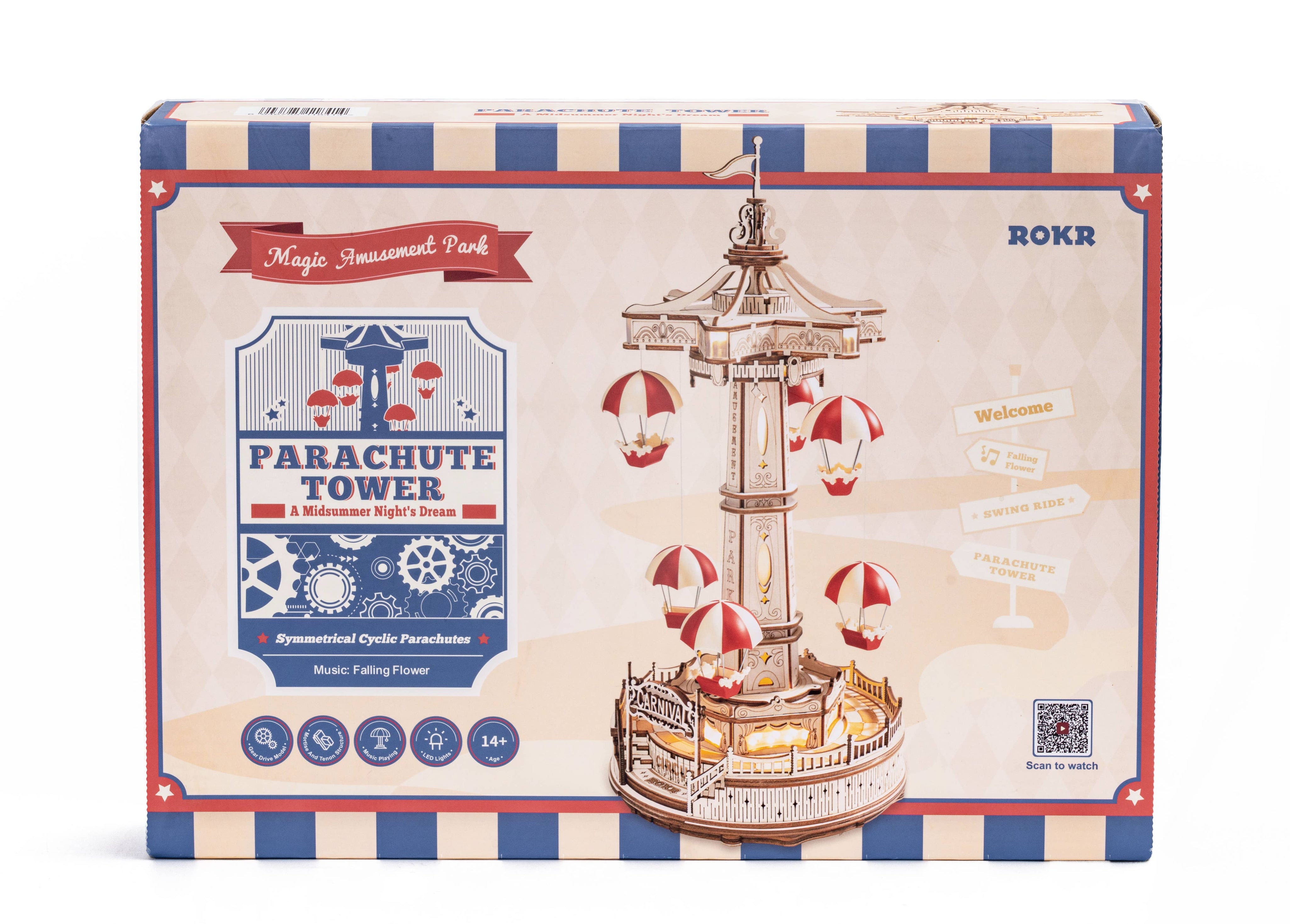 Parachute Tower: Electro-Mechanical Wooden Puzzle