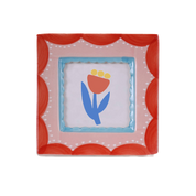 Red Scallop Hand-painted Ceramic Photo Frame