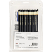 Backside packaging of Tombow drawing pencils with visible branding.