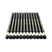 Set of black pencils with white accents.