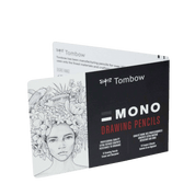 Tombow Mono Drawing Pencils packaging with a black and white illustration.
