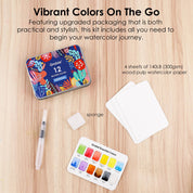 Essential Colors | Watercolor, Pocket Set Of 12 With Brush