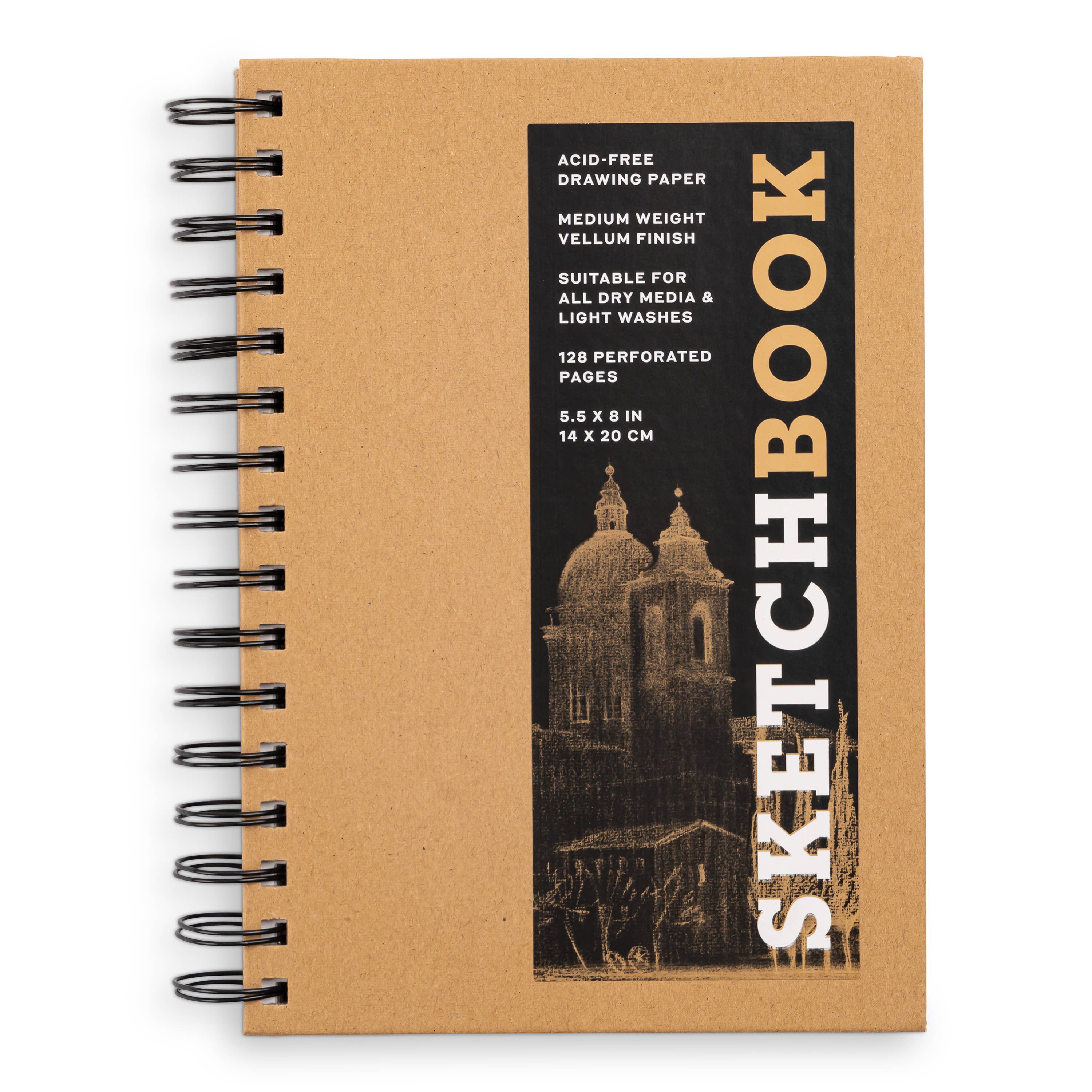 Small Sketchbook 5.5 x 8"-  Spiral Hardcover (Kraft)