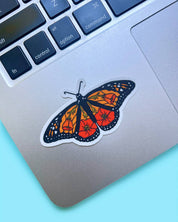 Monarch Butterfly California Poppy Sticker