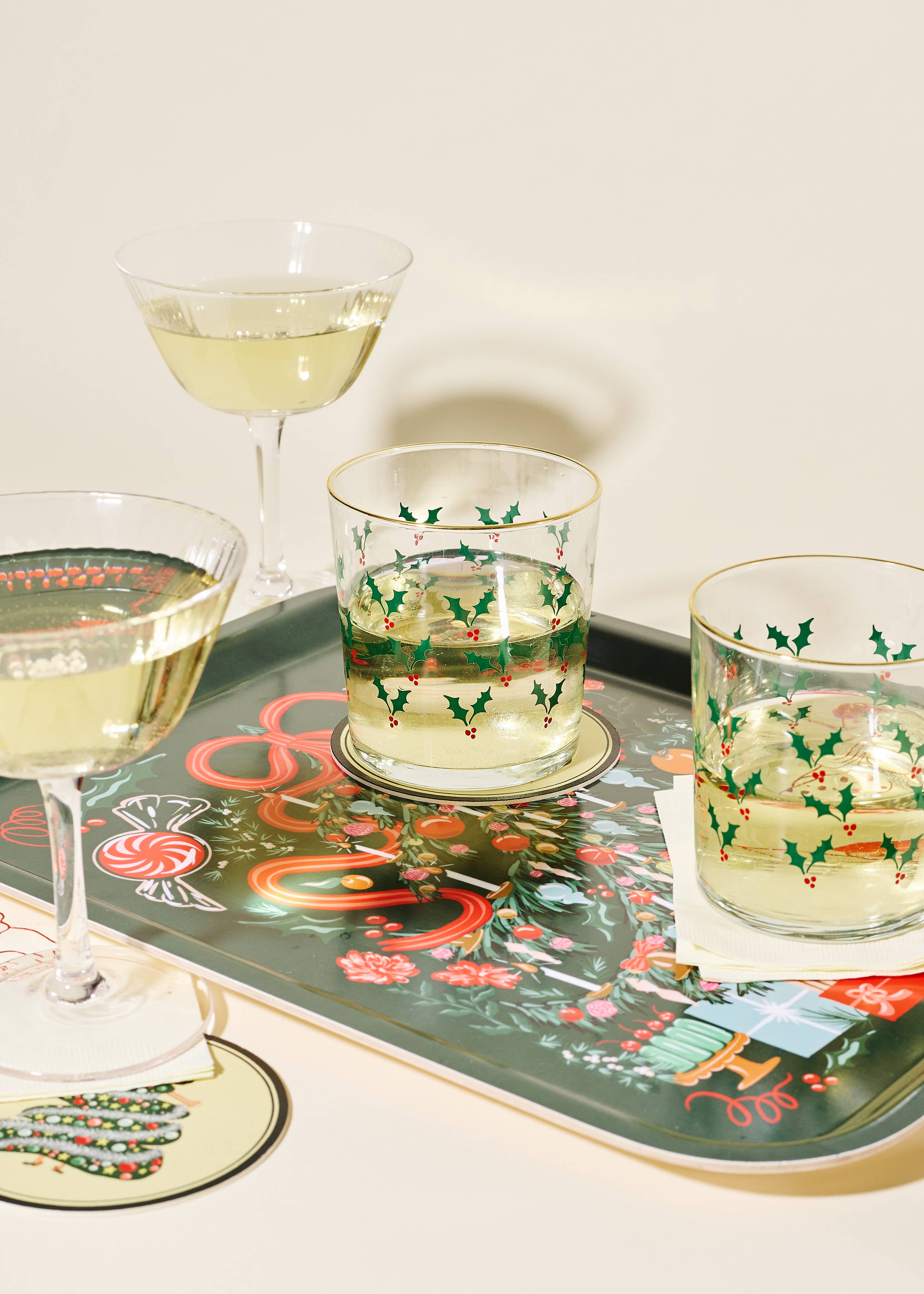 Merry Christmas Tree Bent Birch Serving Tray