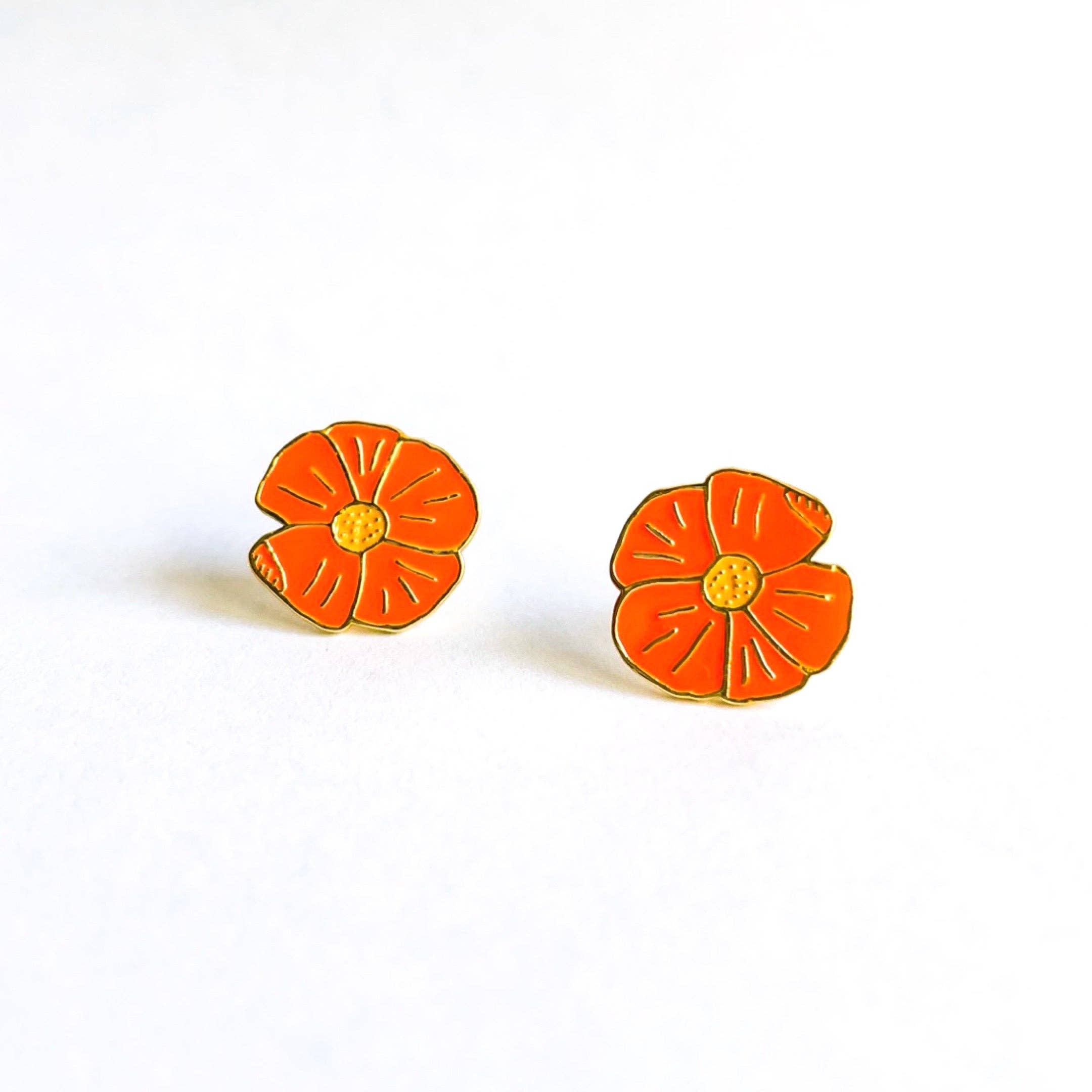 Poppy Enamel Earrings