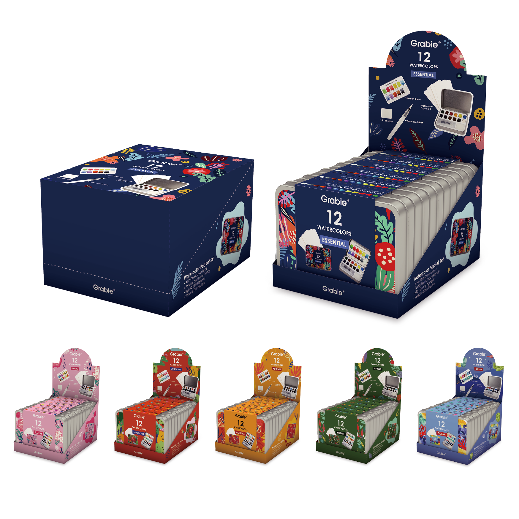 Watercolor | Pocket Set Of 12 With Brush