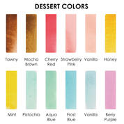 Dessert Colors | Watercolor, Pocket Set Of 12 With Brush