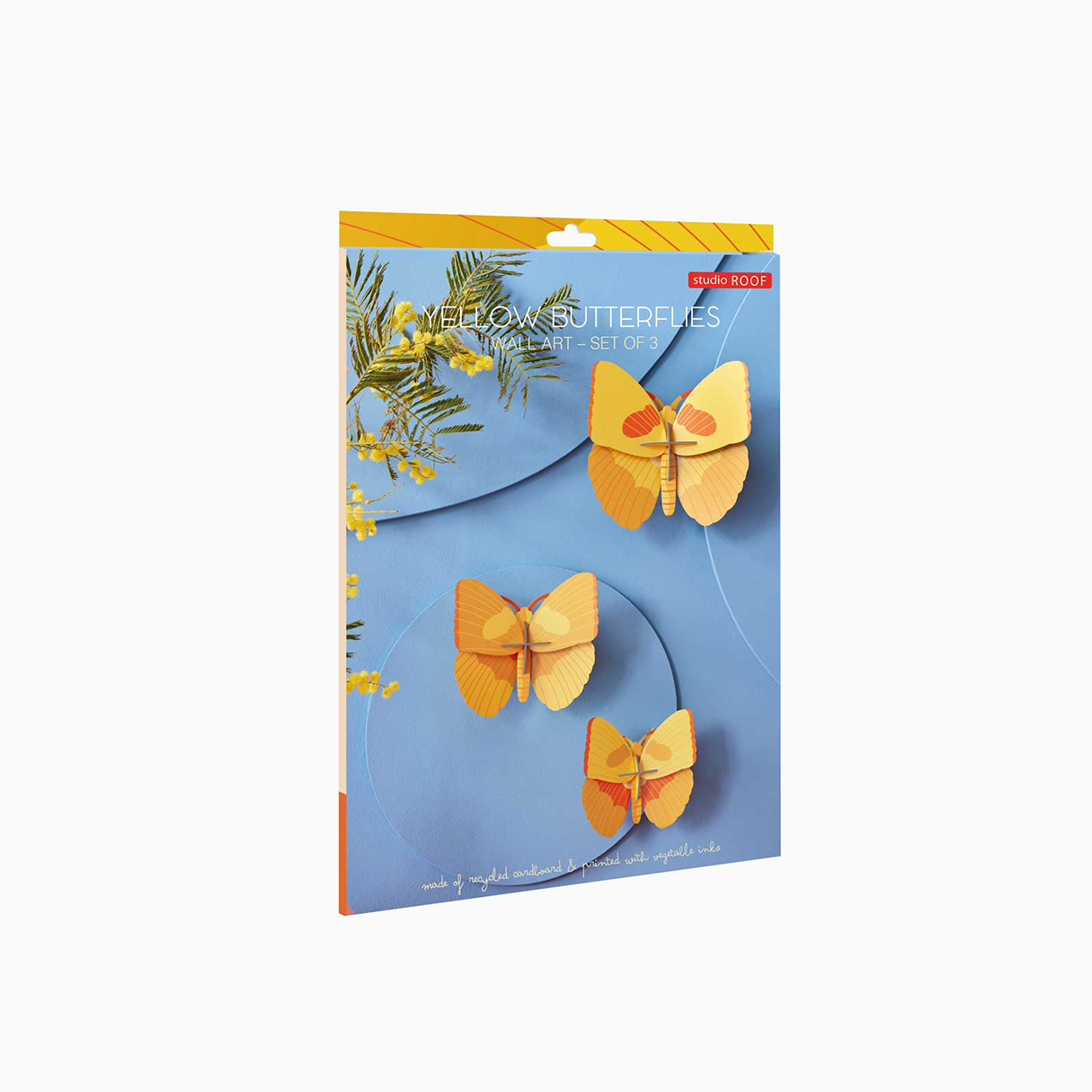 Yellow Butterflies Set of 3: 3D DIY Wall Art Kit