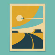 Horizons: Desert - 11"x14" Three-Color Screen Print