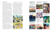 Book page layout with text on the left and colorful images on the right.
