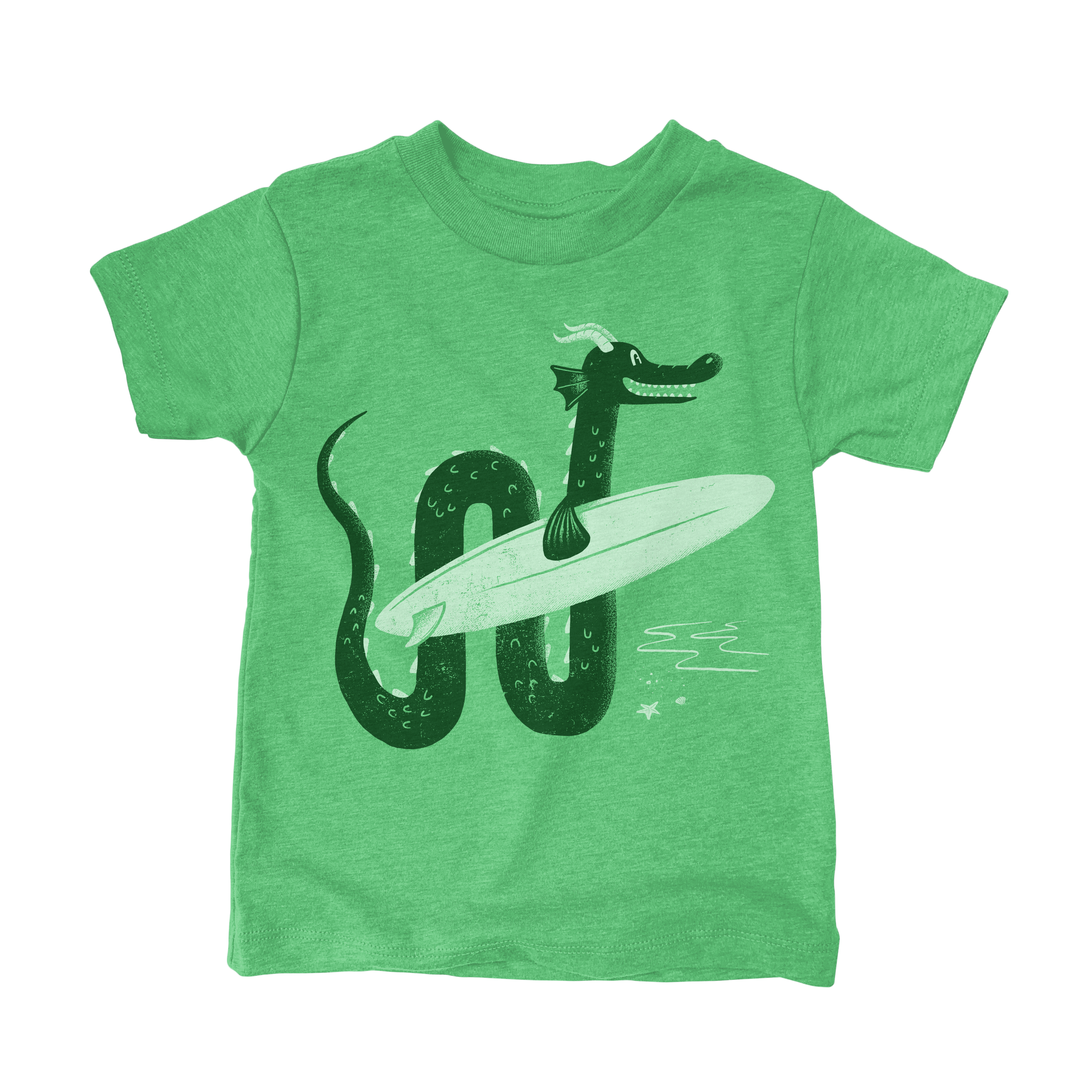Surf Monster Kids Tee Shirt: Green