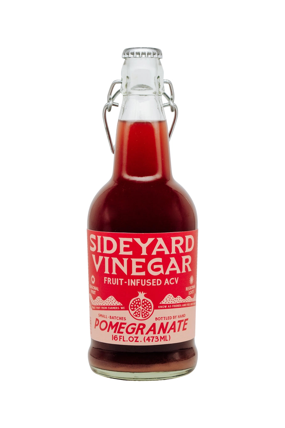 Pomegranate Fruit Infused Vinegar by Sideyard Shrubs