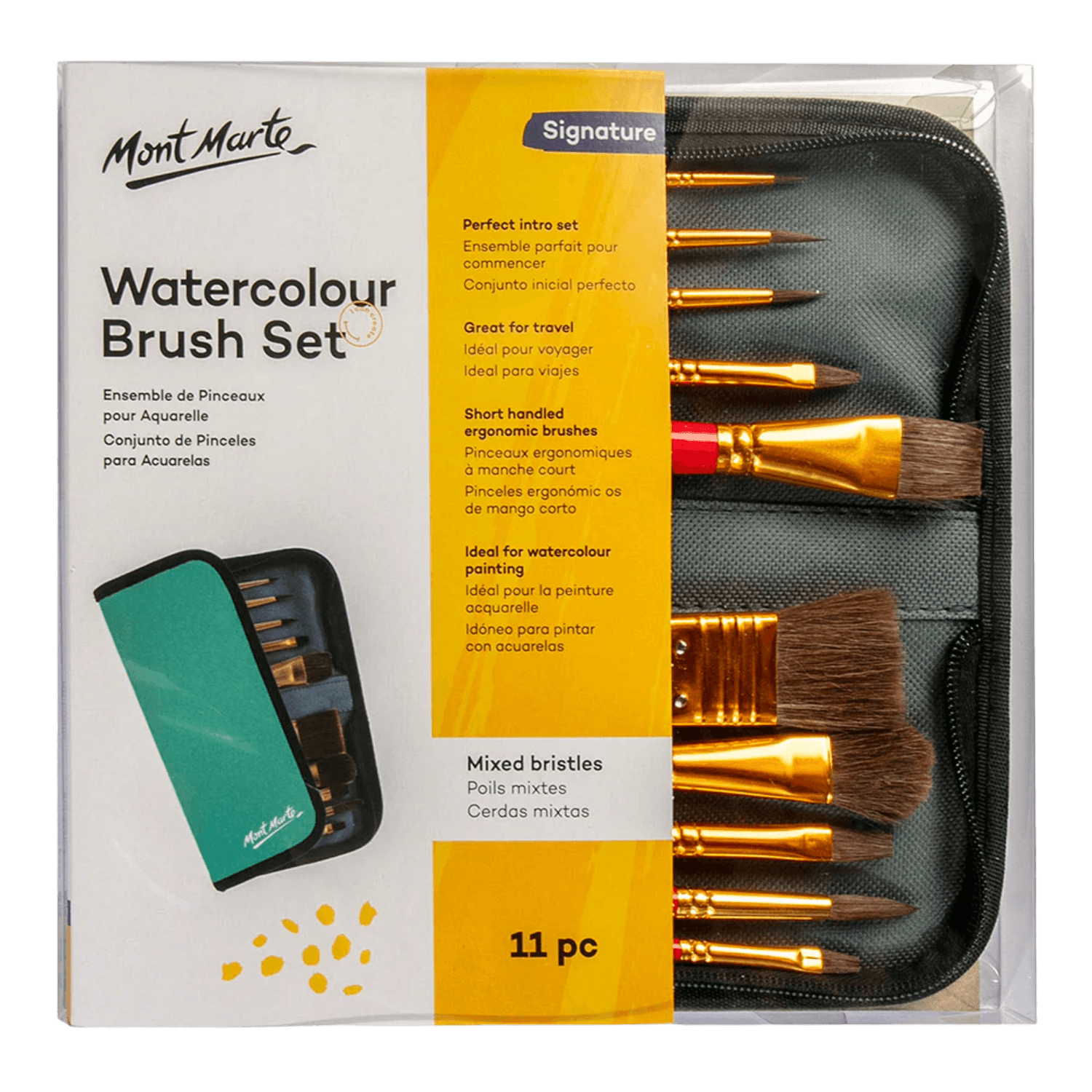 Mixed Bristle, 11 Piece | Watercolor Brush Set