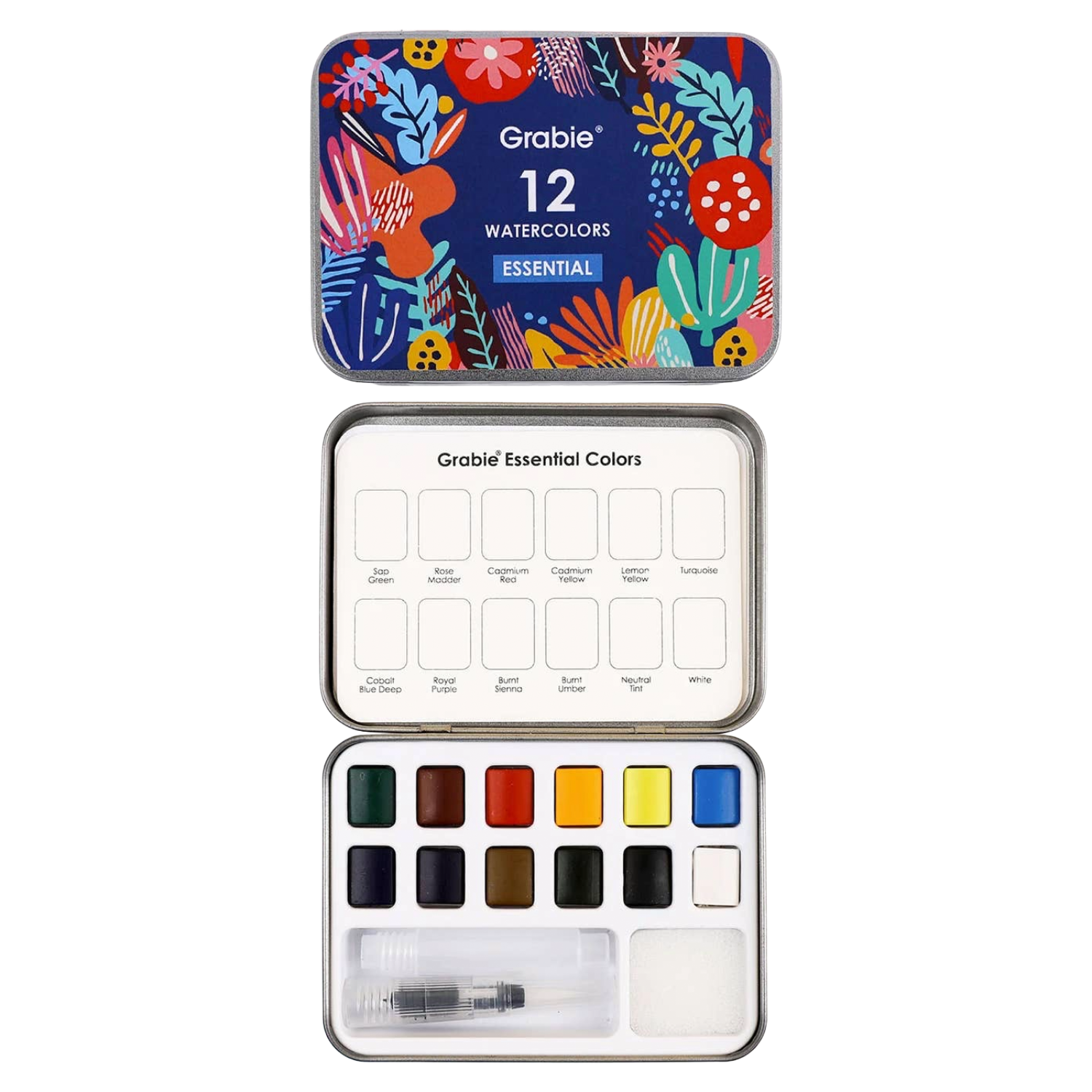 Essential Colors | Watercolor, Pocket Set Of 12 With Brush